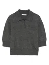 Givenchy Cropped Wool And Alpaca Polo Sweater In Gray
