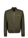 Givenchy Green Sweatshirt With Bomber Collar And 4g Logo In Wool Man In Green