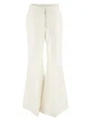 Givenchy Perforated Viscose Blend Flared Fit Pants With Monogram Moti In White