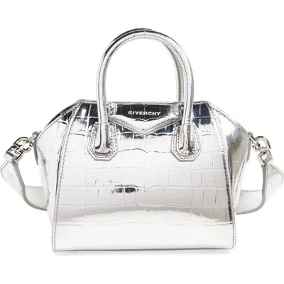 Givenchy Toy Antigona Leather Satchel In Light Silvery