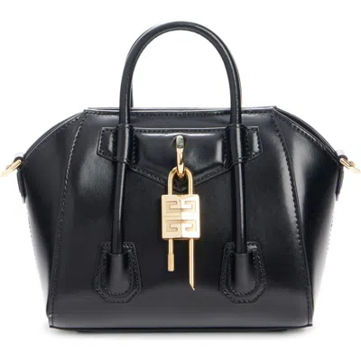 Givenchy Toy Antigona Lock Leather Satchel In Black