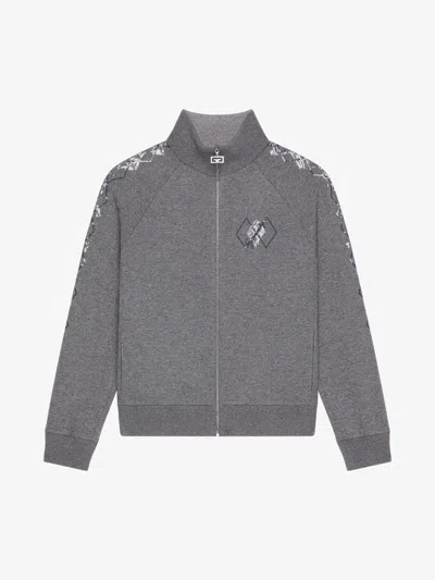 Givenchy Tracksuit Jacket In Fleece And Sequins In Grey