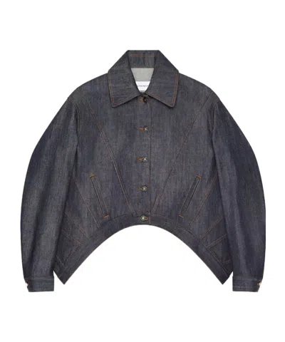Givenchy Trapeze Jacket In Raw Denim In Blue