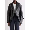 Givenchy Trapeze Leather Biker Jacket In Black