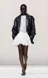 Givenchy Trapeze Tumbled Leather Biker Jacket In Black