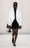 Givenchy Trapeze Tumbled Leather Biker Jacket In White