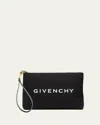 Givenchy Travel Logo Canvas Pouch Wristlet In Black