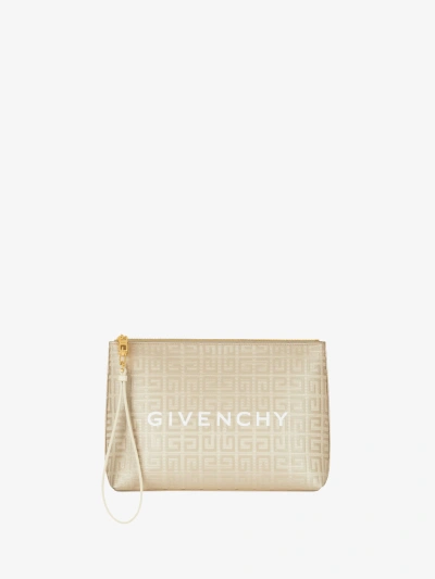 Givenchy Travel Pouch In 4g Coated Canvas In Neutral