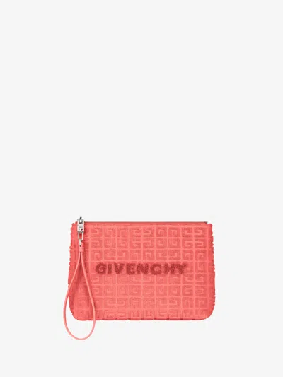 Givenchy Travel Pouch In 4g Cotton Towelling In Red
