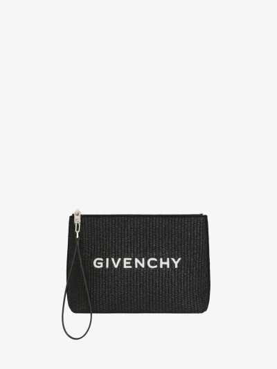Givenchy Travel Pouch In Raffia In Multicolor
