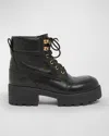 Givenchy Trekker Leather Lace-up Hiker Boots In 001-black