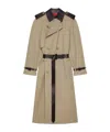 Givenchy Trench-coat In Cotton With Leather Details In Brown