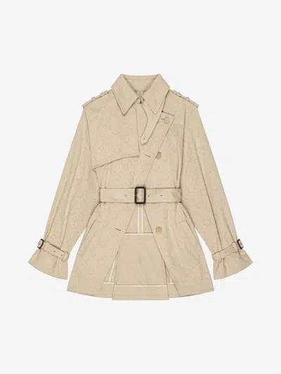 Givenchy Trench-coat In Monogram 72 Cotton In Neutral