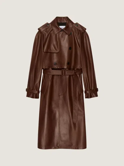 Givenchy Trench En Cuir In Brown
