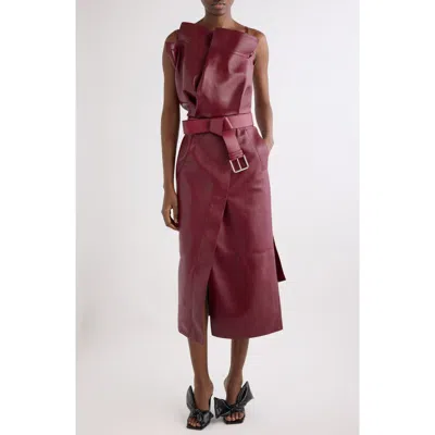 Givenchy Trench Leather Midi Dress In Brown