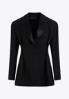 Givenchy Tricotine Wool Tuxedo Blazer In Black