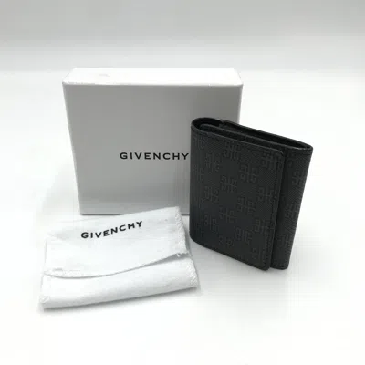 Pre-owned Givenchy Trifold Compact Women's Wallet () In Black