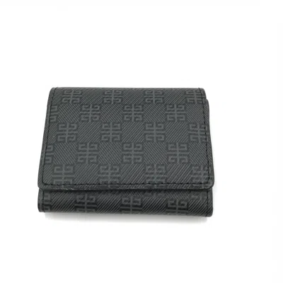 Pre-owned Givenchy Trifold Compact Women's Wallet () In Black