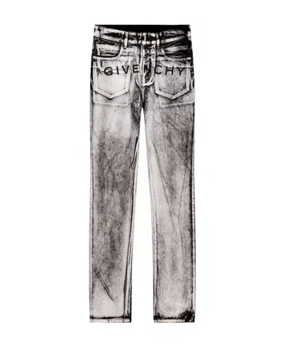 Givenchy Trompe L'oeil Print Jeans In Gray