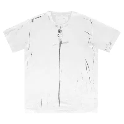 Pre-owned Givenchy Trompe-l'œil Effect Logo Oversized Cotton T-shirt In Gray