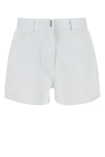 Givenchy 4g-motif Denim Mini Skirt In White