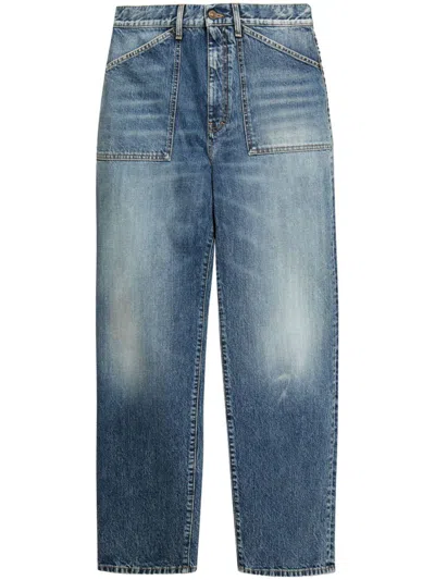 Givenchy Straight Trousers With Belt Loops And Pockets In Blue