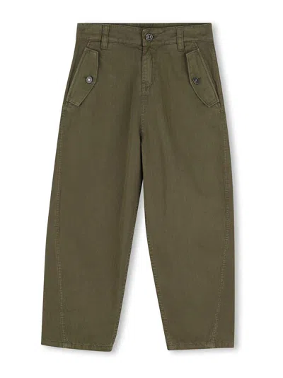 Givenchy Kids' Trousers With Embroidered Logo In Green