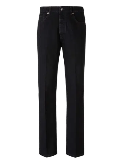 Givenchy Trousers With Tonal Stitching And Back Logo Embroidery In Black