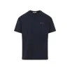 Givenchy Black Crewneck T-shirt With Logo Patch On The Front In Cotton Man In Blue