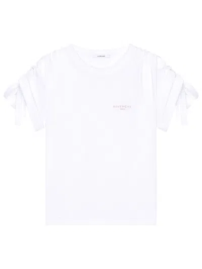 Givenchy T-shirt In Cotone Con Fiocchi In Bianco