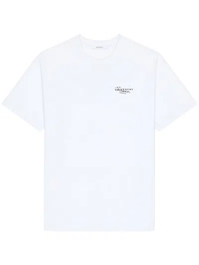 Givenchy Men White Crew Neck T-shirt With Logo On Front And Back In Cotton Man