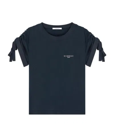 Givenchy T-shirt In Cotton With Bows In Blue