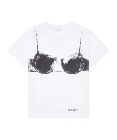 GIVENCHY GIVENCHY CUTAWAY BRA PRINTED CREWNECK T-SHIRT