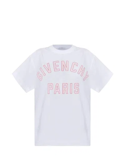 GIVENCHY GIVENCHY T-SHIRT IN COTTON WITH GIVENCHY PARIS EMBROIDERY