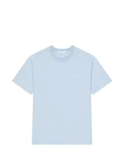 Givenchy T-shirt In Cotton With  Paris Gros Grain In Blue