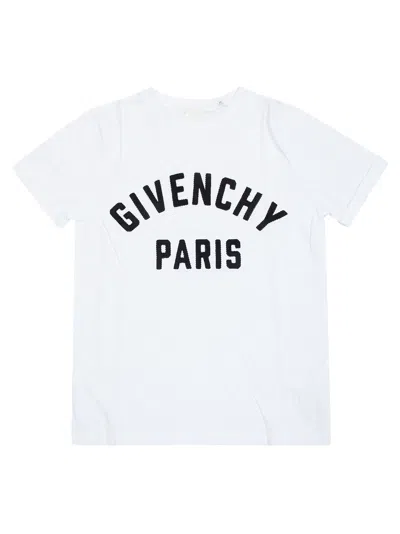 Givenchy T-shirt In Cotton With Paris Embroidery In Bianco