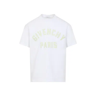 Givenchy T-shirt In Cotton With Paris Embroidery In White