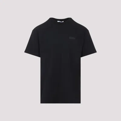 Givenchy T-shirt In Cotton With Paris Gros Grain In Black