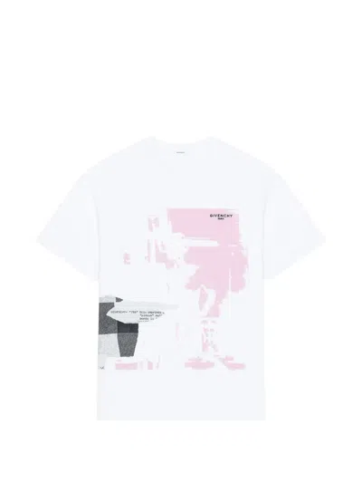 Givenchy T-shirt In Cotton With Ripped Papers Print In Multi