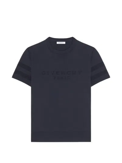 Givenchy T-shirt In Cotton-knit With  Paris-jacquard In Multi