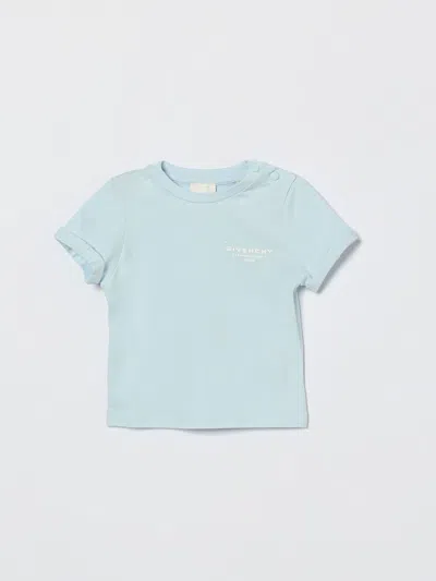 Givenchy Babies' Tシャツ  ボーイ カラー スカイブルー In Neutral