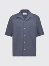 Givenchy Checkered Short-sleeved Cotton Shirt For Men In Blue