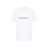 Givenchy White Crewneck T-shirt With Logo Print In Cotton Man In White