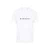 Givenchy White Crewneck T-shirt With Logo Print In Cotton Man In White
