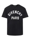 Givenchy Men Black Crewneck T-shirt With Maxi Logo Lettering On The Front In Cotton Man In Black