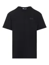 Givenchy Black Crewneck T-shirt With Logo Patch On The Front In Cotton Man In Black