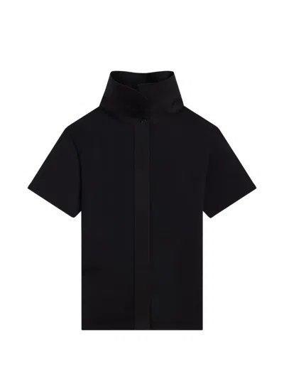 Givenchy T-shirt Mit Popeline-kragen In Black
