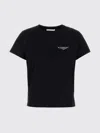 Givenchy Women Black Crew Neck T-shirt With Logo On Front And Back In Cotton Woman In Black