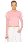 Givenchy Tulle Cropped Long Sleeve Top In Skin Rose