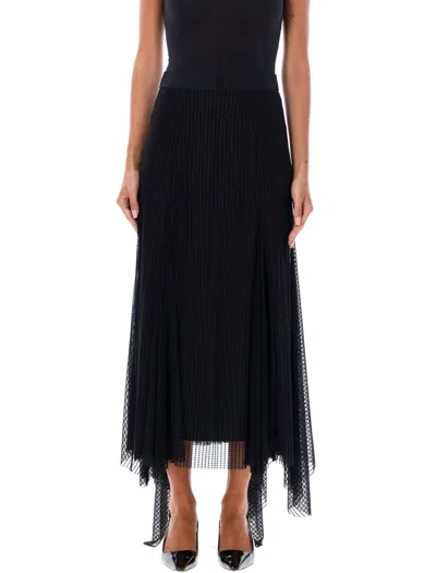 Givenchy Tulle Midi Skirt In Black